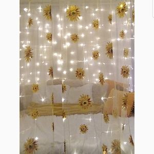 None Accents - Sheer Sunflower Curtain Panels Bed Canapy Magic None Accents - Sheer Sunflower Curtain Panels Bed Canapy Magic